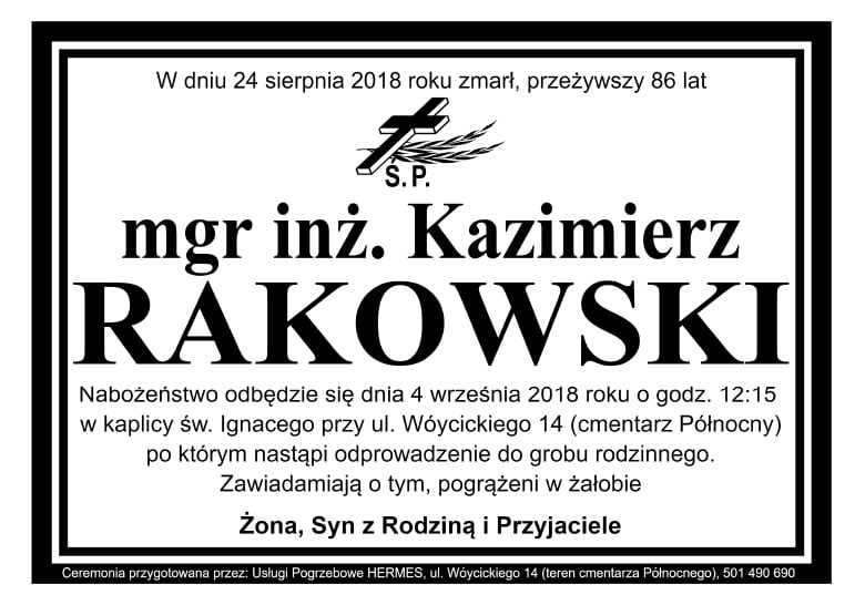mgr inż. Kazimierz Rakowski